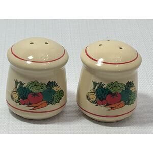 Vintage Kitschy Kitchen Farmhouse Ceramic Vegetable Salt and Pepper Shakers